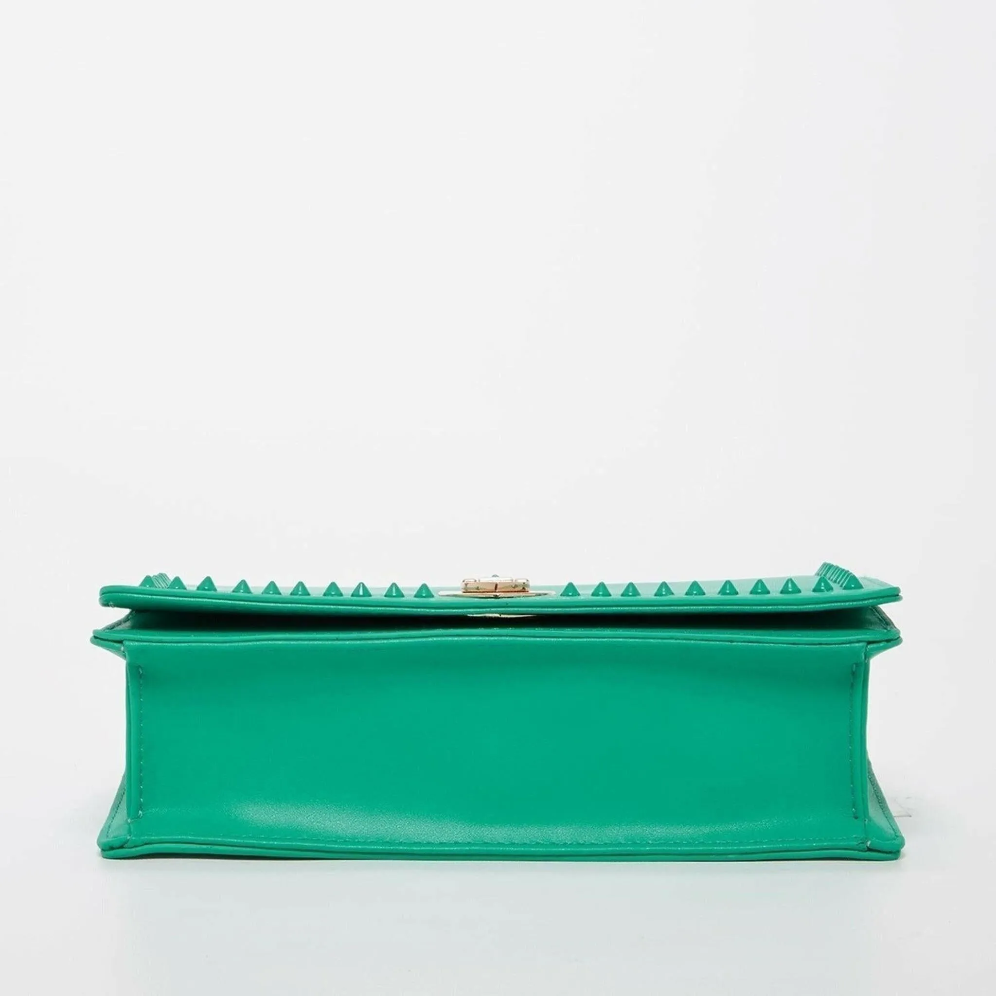 Josie Leather Bag With Chain Strap in Green