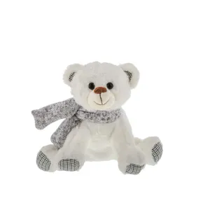 Kalidou White Teddy Bear With Scarf 25Cm