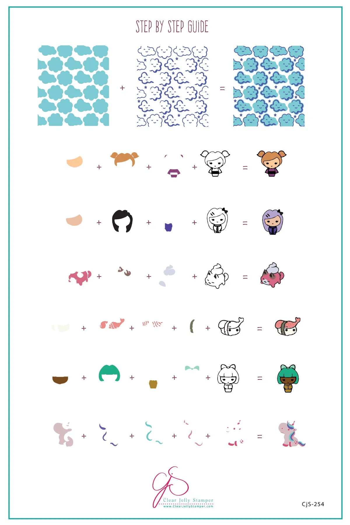 Kawaii (CjS-254) Steel Nail Art Layered Stamping Plate