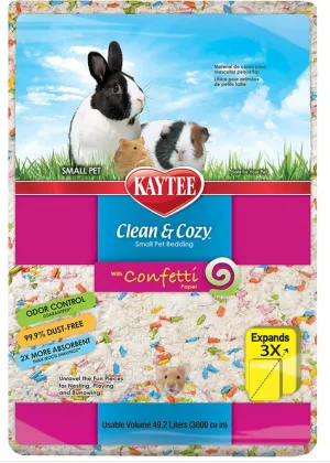 Kaytee Clean and Cozy with Confetti Paper Small Pet Bedding with Odor Control - 49.2 liter