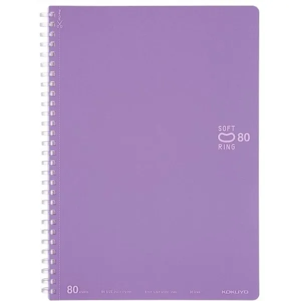 Kokuyo B5 Soft Ring B5 VIOLET Notebook Dotted Line 6mm Rule | 80 Sheets SV308BT