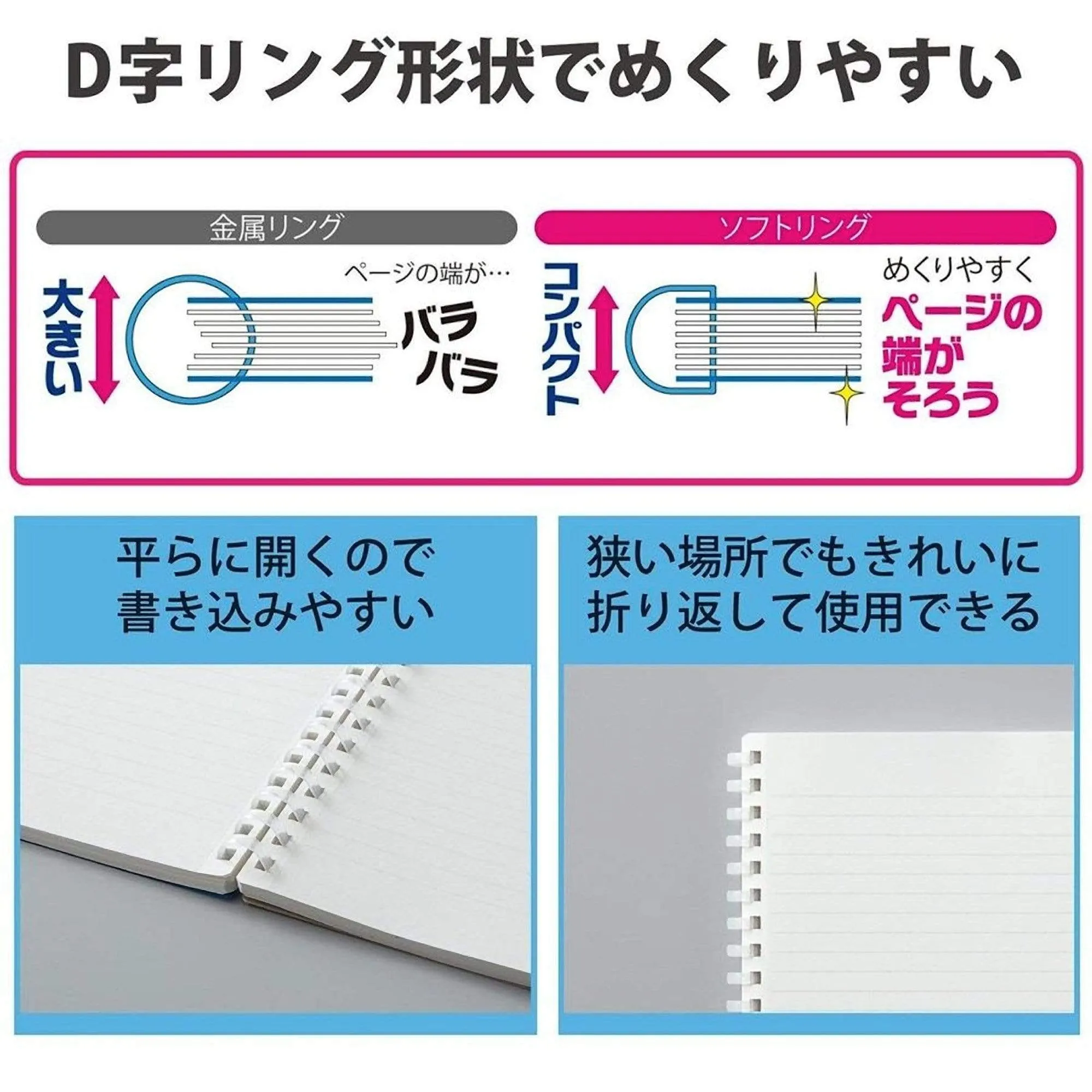 Kokuyo Soft Ring Notebook 5mm Dot Grid SV538WT | A5 80 Sheets