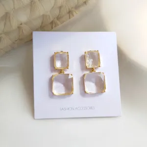 Korean Baroque Retro Temperament Crystal Clip Earrings