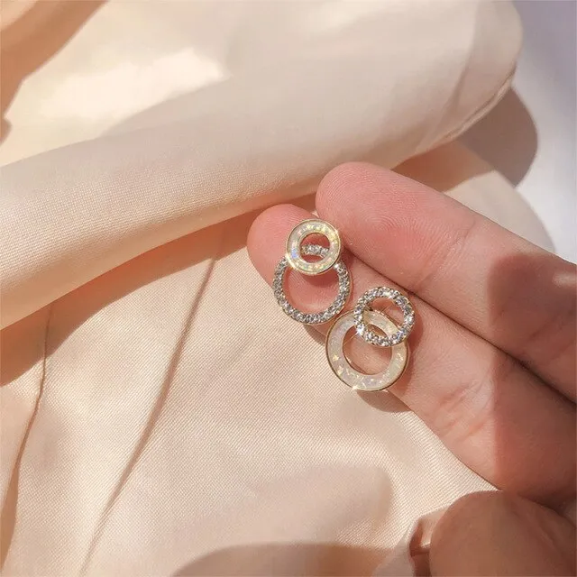 Korean Elegant Cute Rhinestone Butterfly Clip Earrings