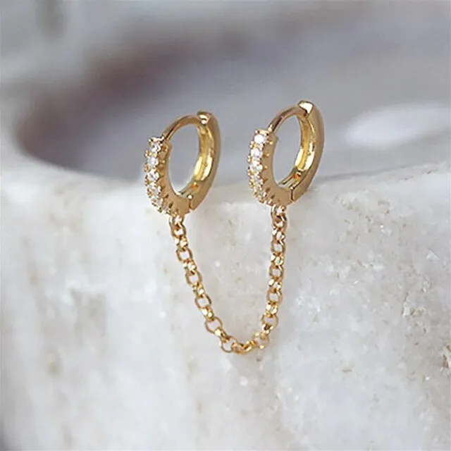 Korean Elegant Cute Rhinestone Butterfly Clip Earrings