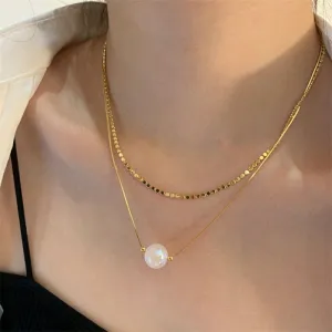 Korean Elegant Mermaid Fantasy Color Pearl Necklace For Women