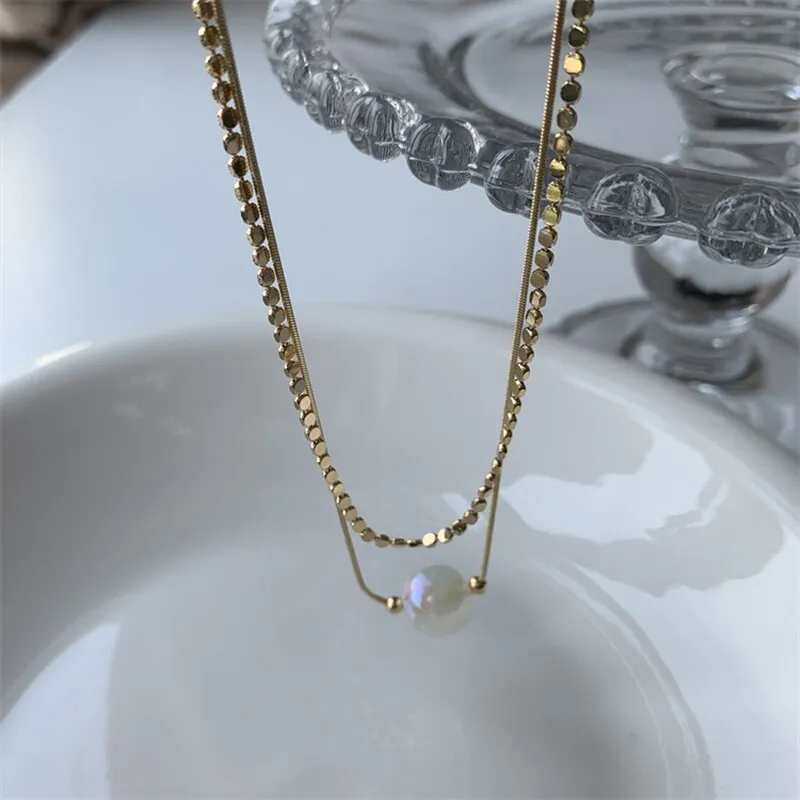 Korean Elegant Mermaid Fantasy Color Pearl Necklace For Women