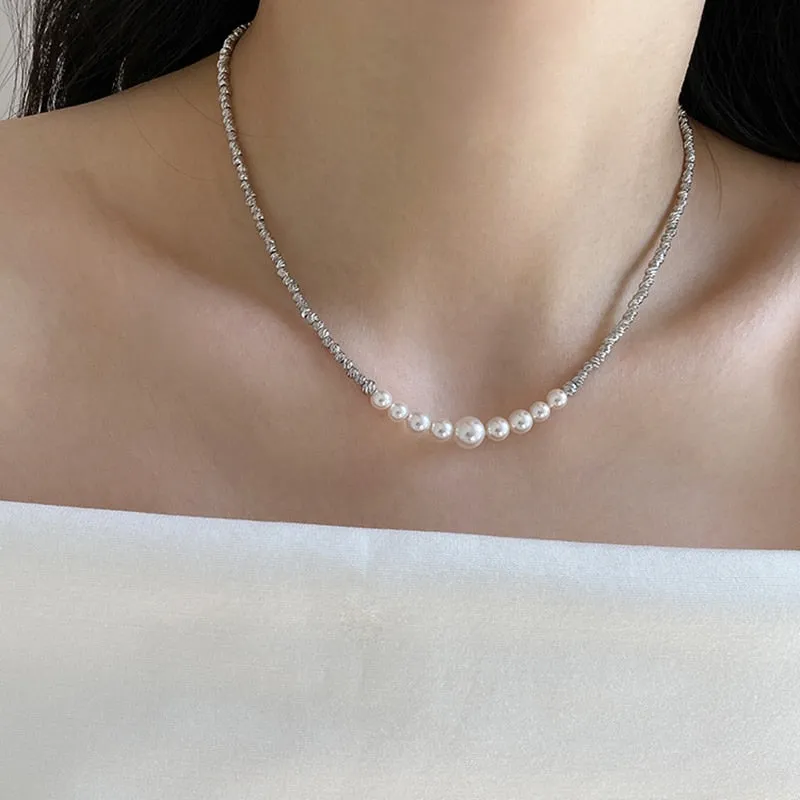 Korean Elegant Pearl Pendant Necklace For Women