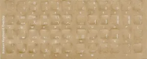 Korean Keyboard Stickers - Transparent with White Letters