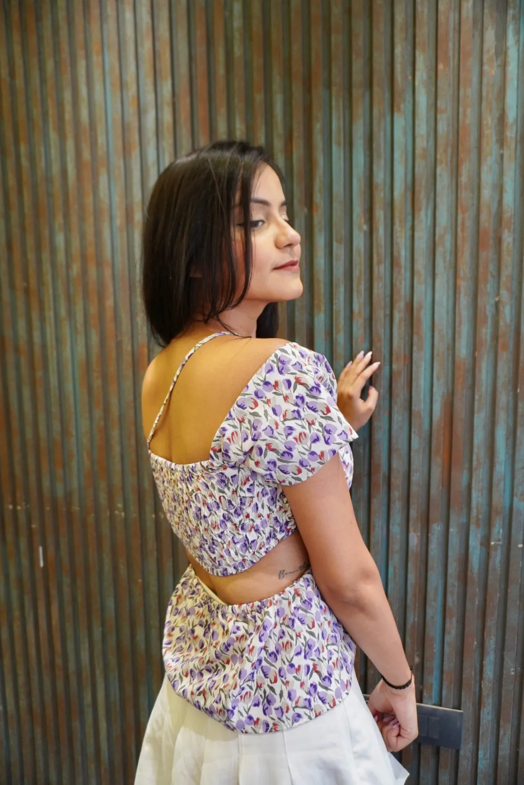 Korean Lilic Floral Top