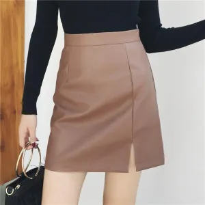 Korean Skirt Leather Fashion