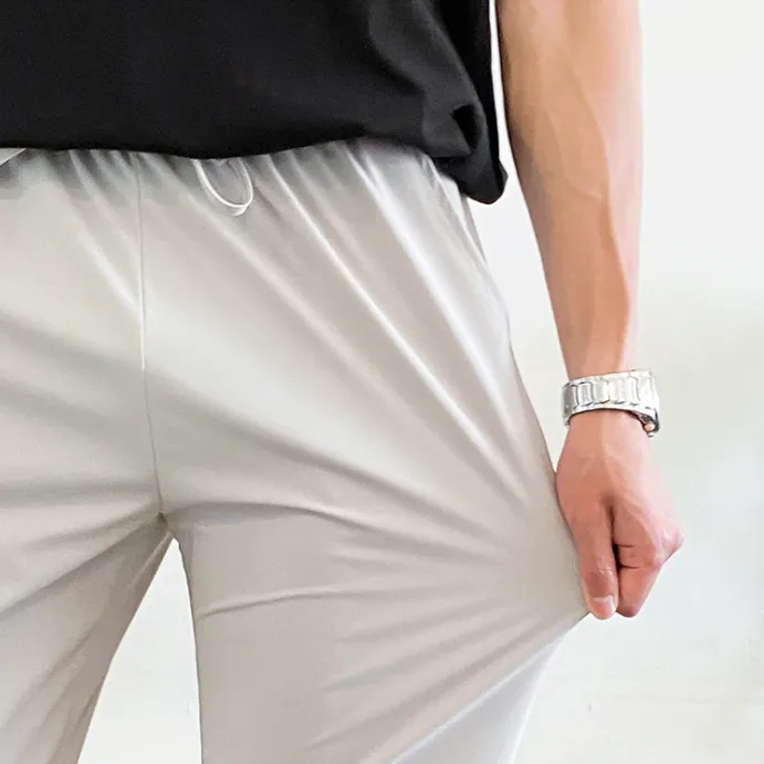 [Korean Style] 2 Colors Elastic Ankle-Length Pants