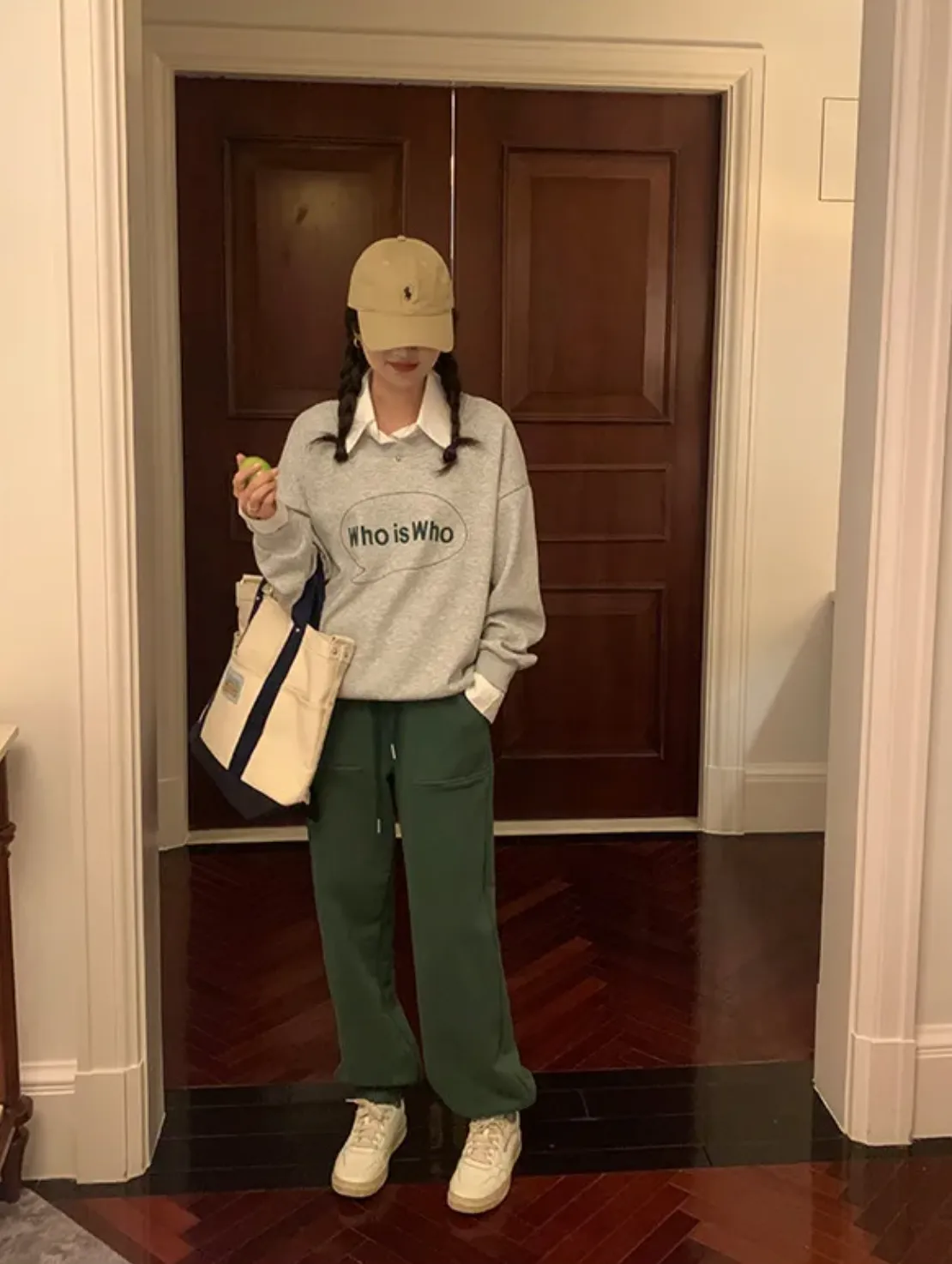 [Korean Style] 2 Colors Fleeced Lining Drawstring Pocket Sweat Pants
