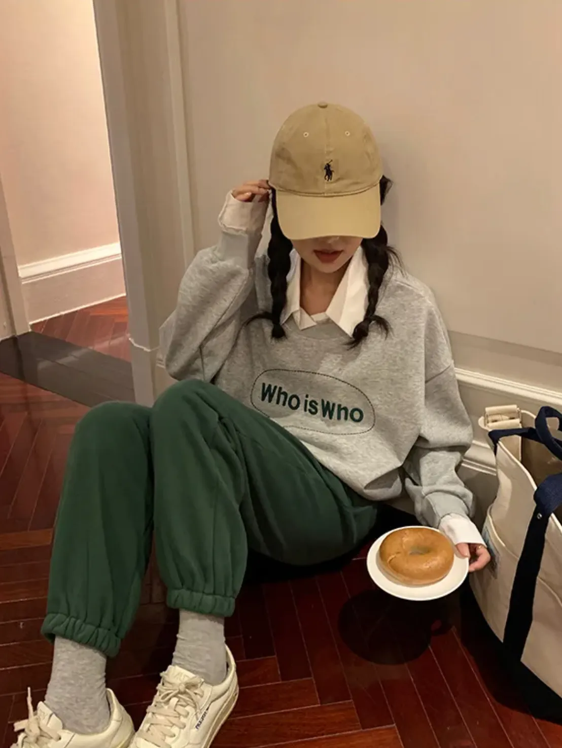 [Korean Style] 2 Colors Fleeced Lining Drawstring Pocket Sweat Pants