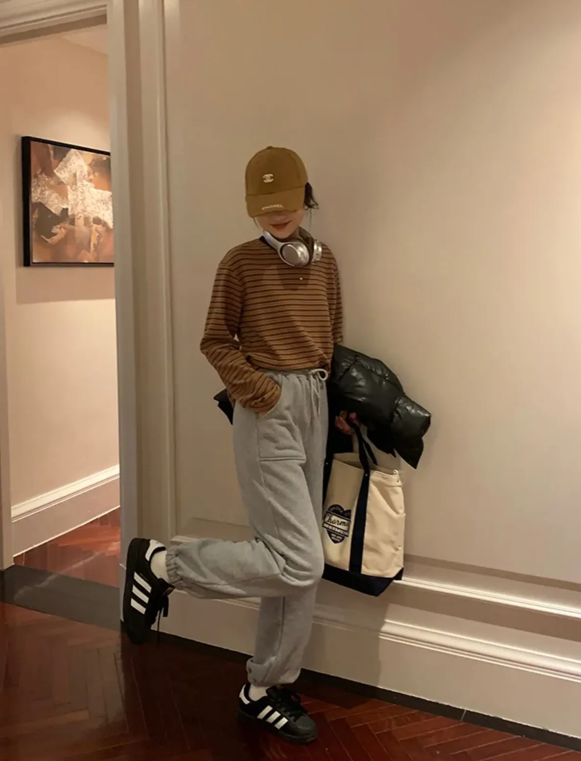 [Korean Style] 2 Colors Fleeced Lining Drawstring Pocket Sweat Pants