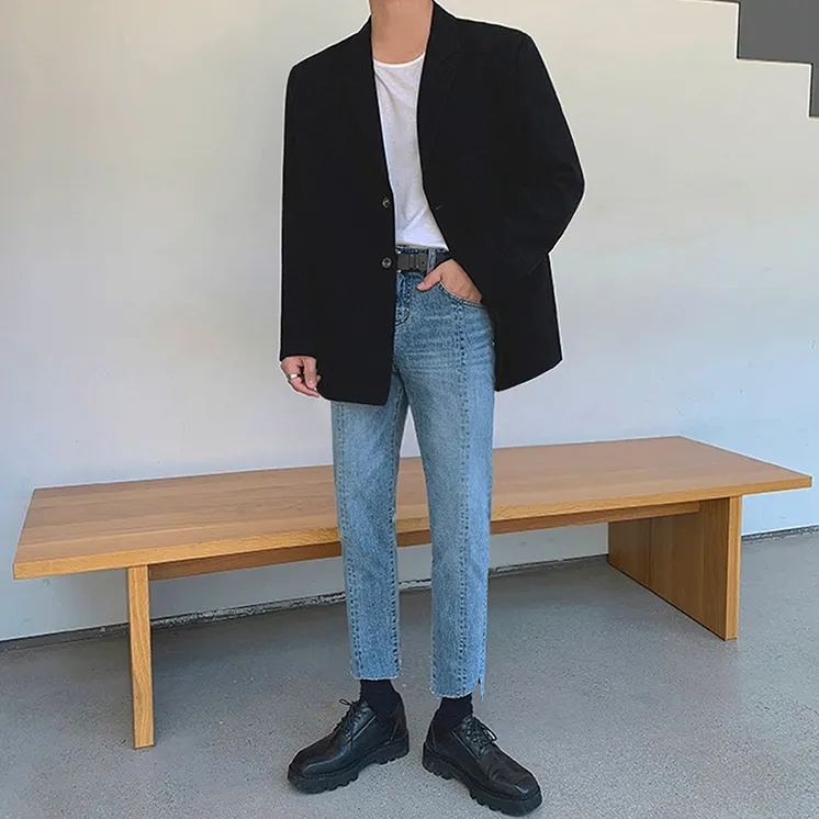 [Korean Style] 2 Colors Single-breasted Suit Jackets