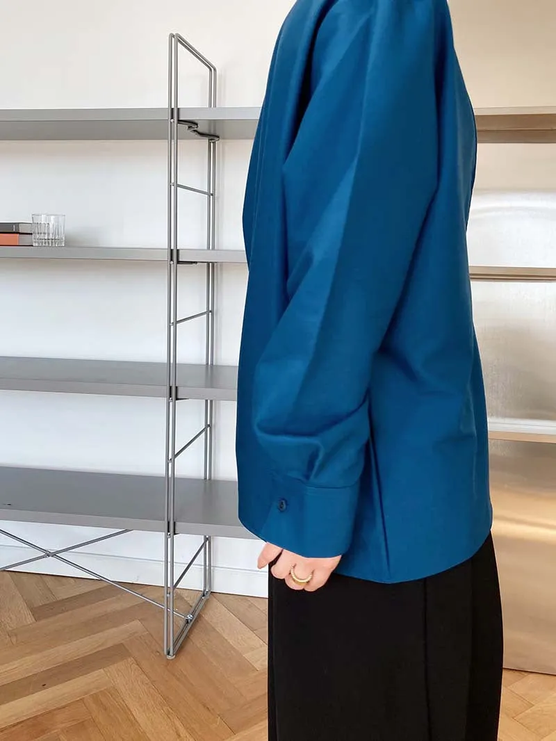 [Korean Style] 3 Color Deep Cut Collared Long Sleeve Shirts