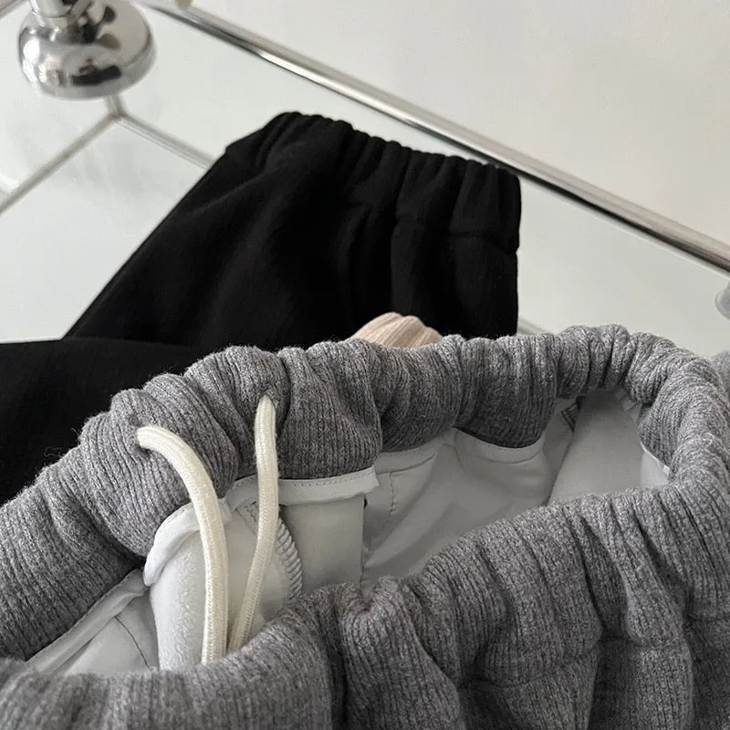 [Korean Style] 3 Color Drawstring Fleeced Thick Sweatpants