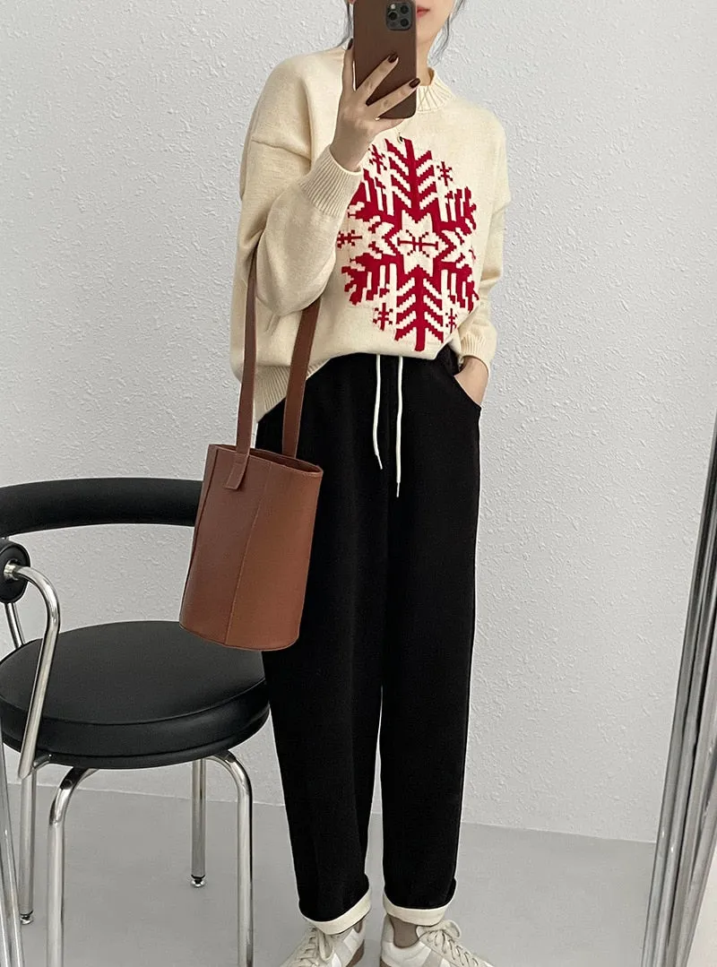 [Korean Style] 3 Color Drawstring Fleeced Thick Sweatpants