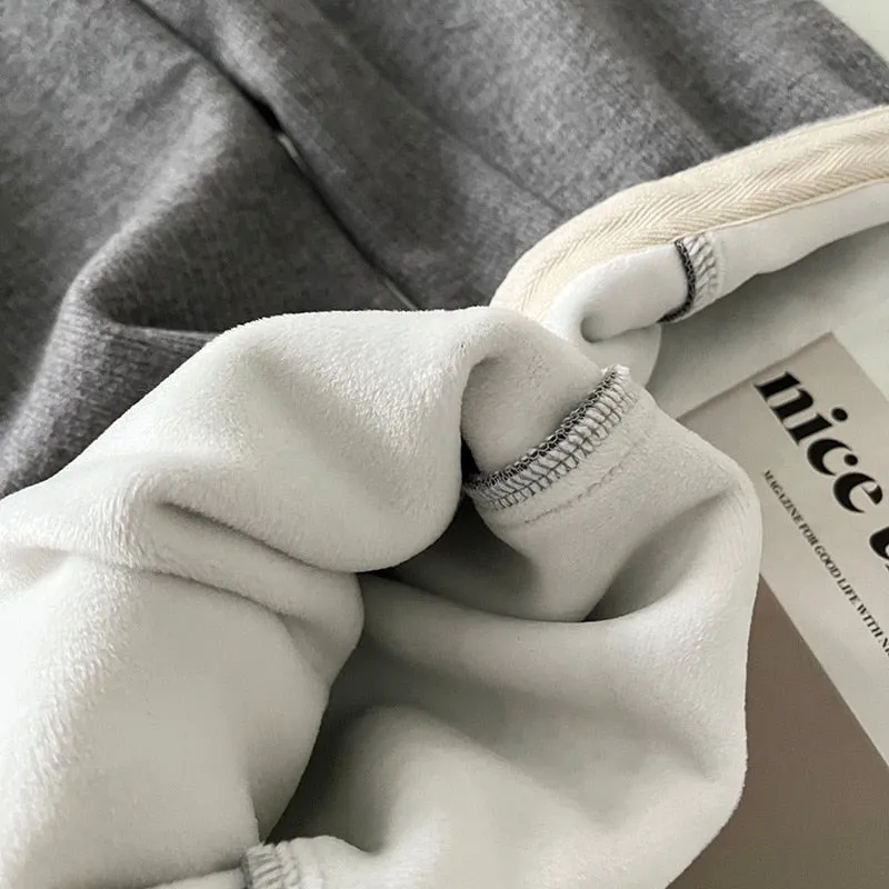 [Korean Style] 3 Color Drawstring Fleeced Thick Sweatpants