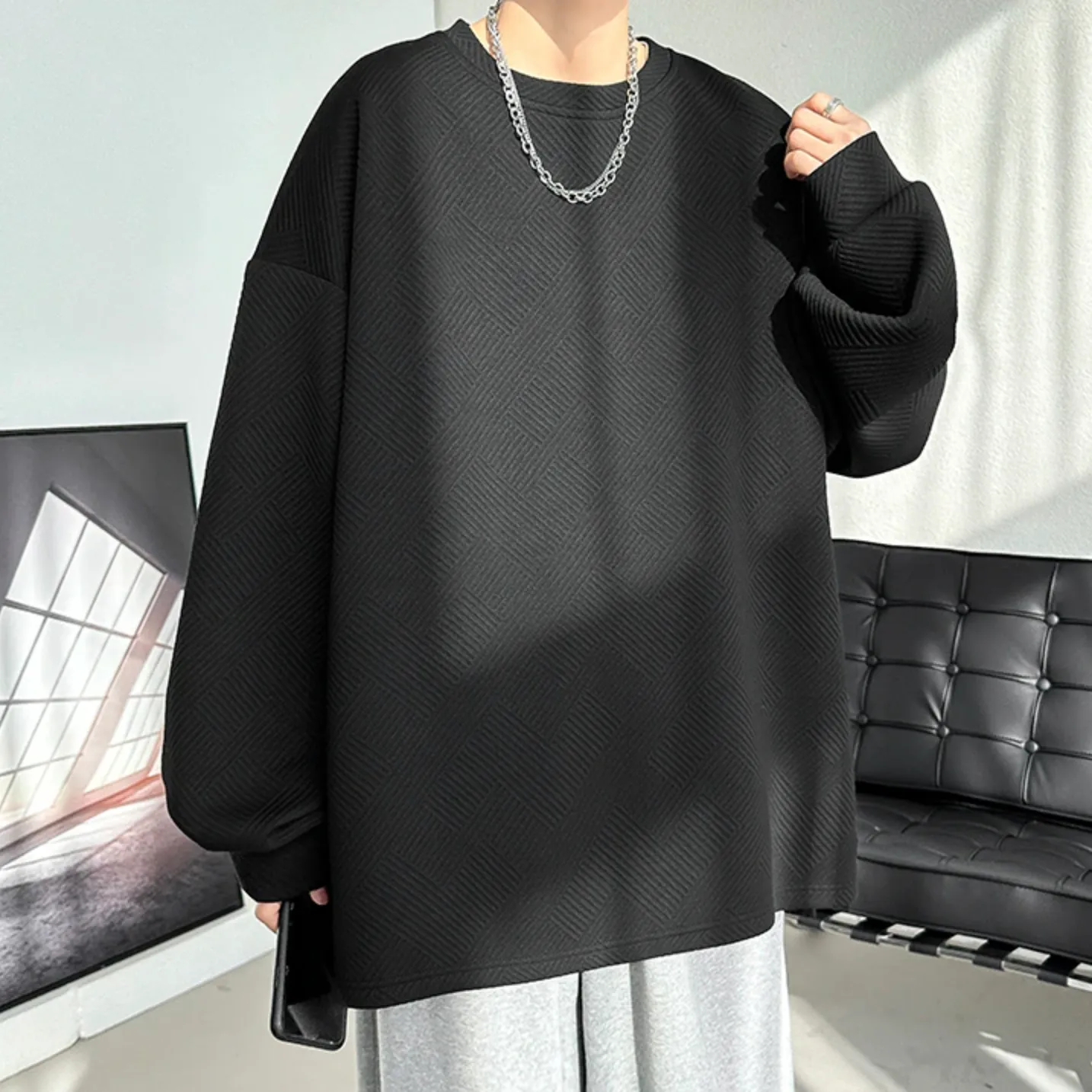 [Korean Style] 3 Colors Oversized O-Neck Sweatshirts