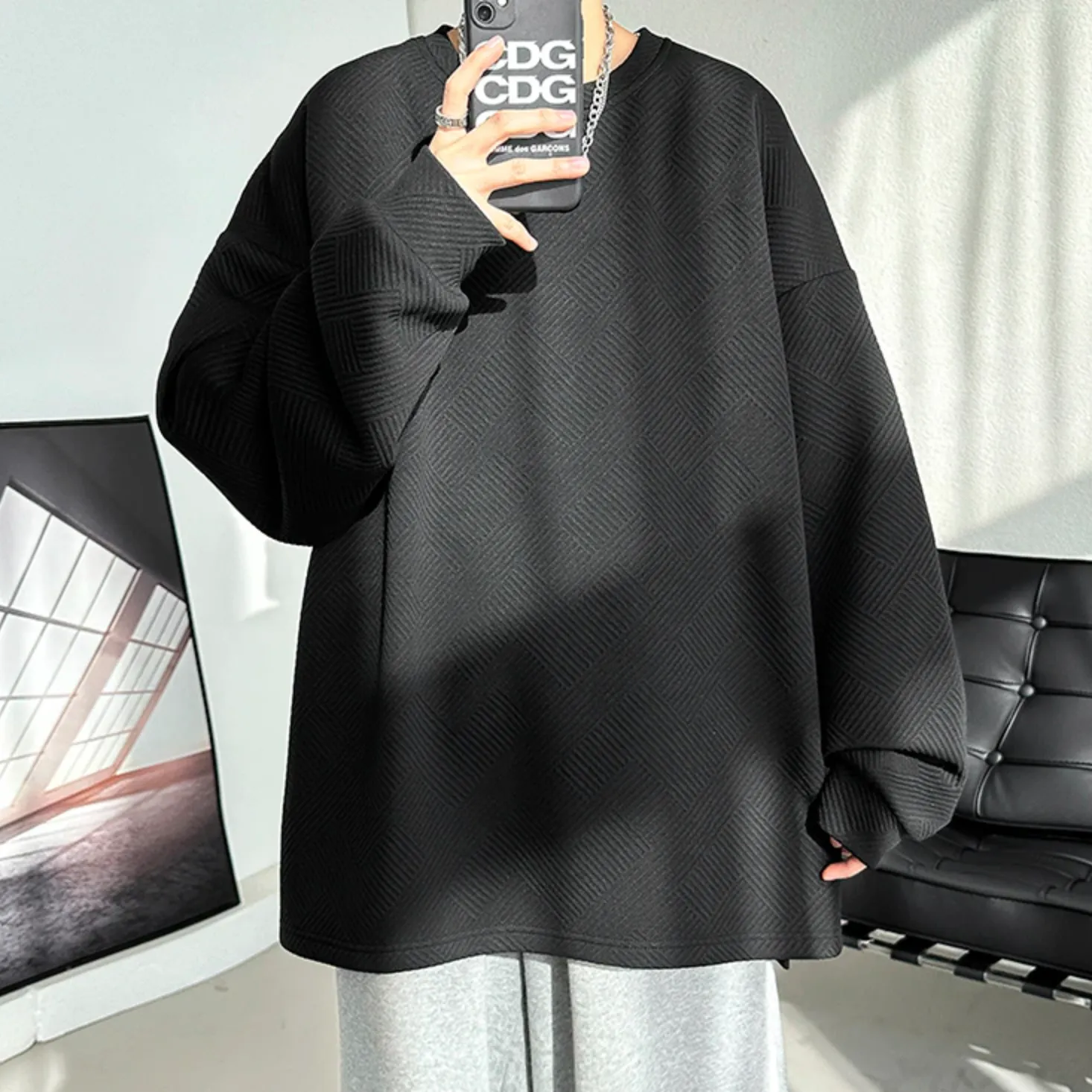 [Korean Style] 3 Colors Oversized O-Neck Sweatshirts