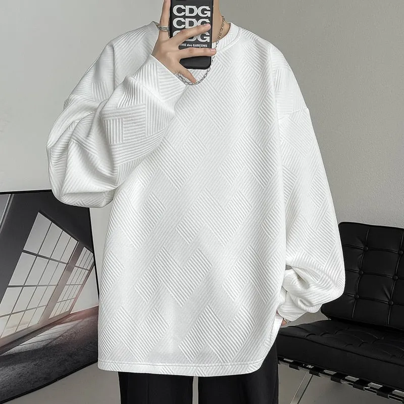 [Korean Style] 3 Colors Oversized O-Neck Sweatshirts