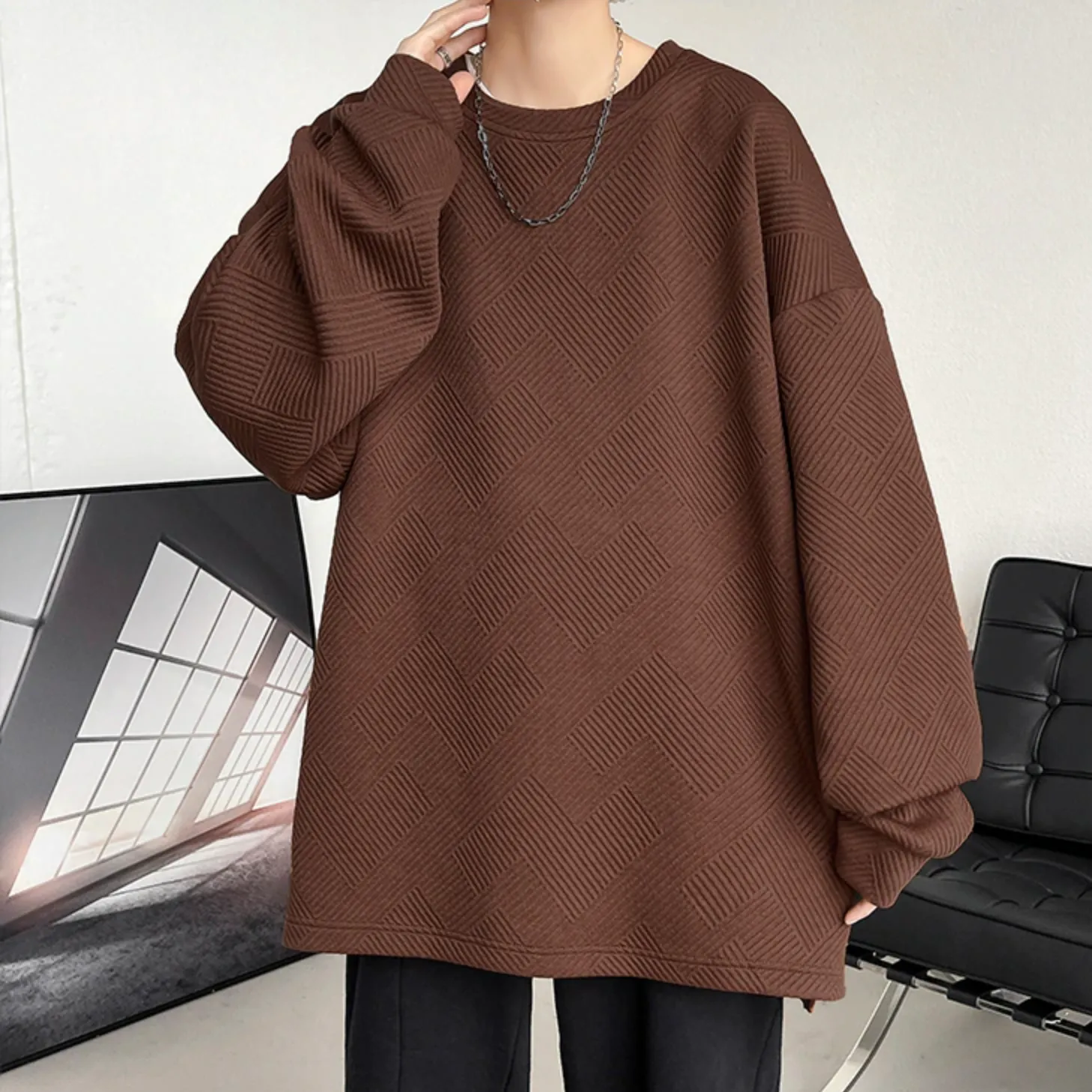[Korean Style] 3 Colors Oversized O-Neck Sweatshirts