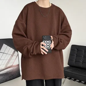 [Korean Style] 3 Colors Oversized O-Neck Sweatshirts