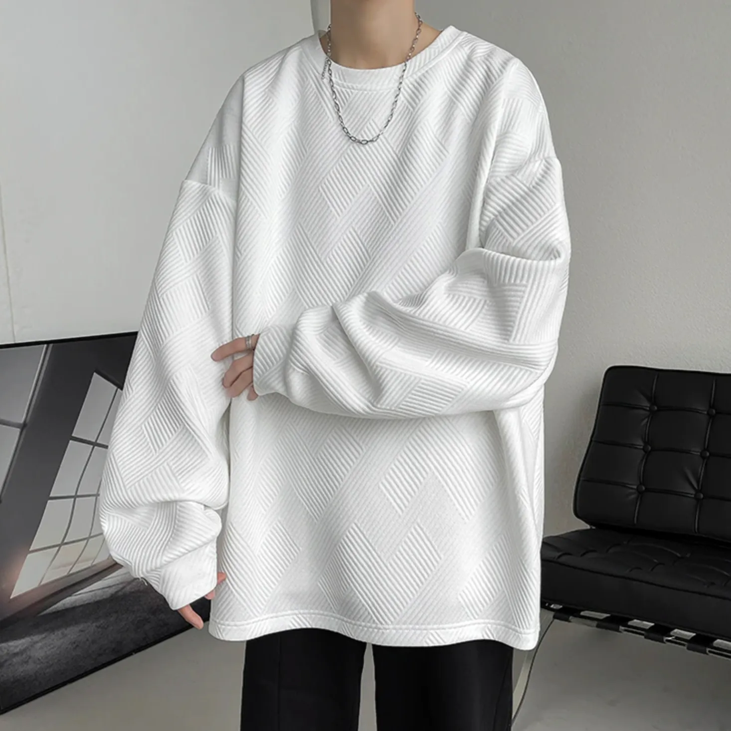 [Korean Style] 3 Colors Oversized O-Neck Sweatshirts
