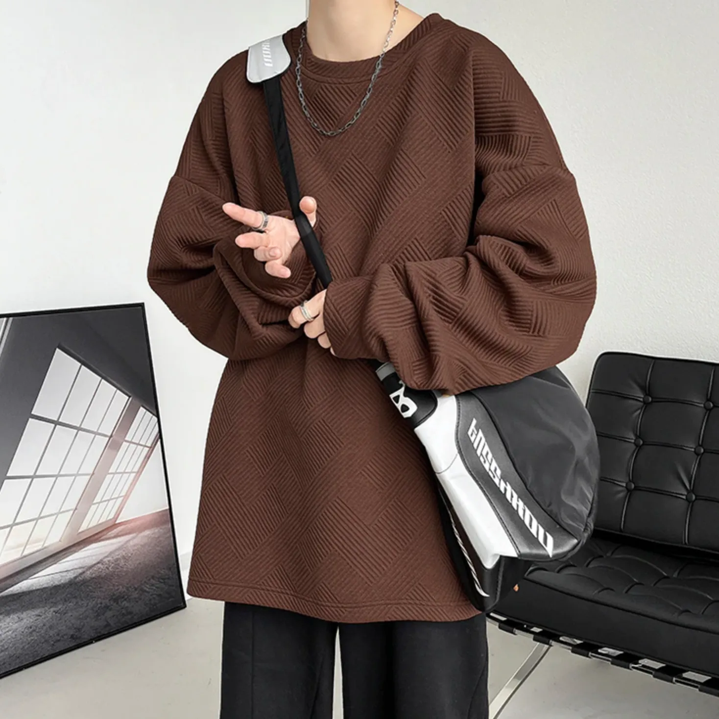 [Korean Style] 3 Colors Oversized O-Neck Sweatshirts