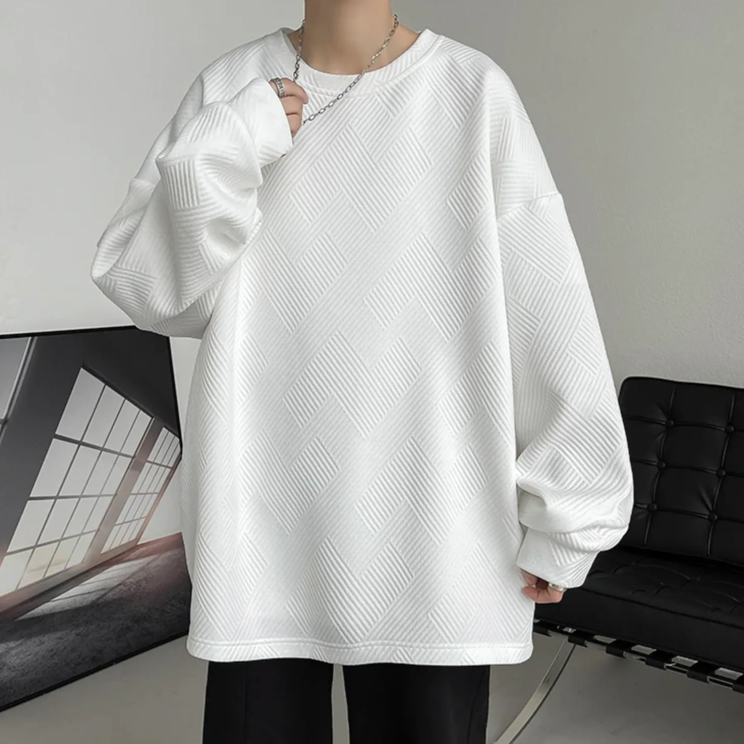 [Korean Style] 3 Colors Oversized O-Neck Sweatshirts