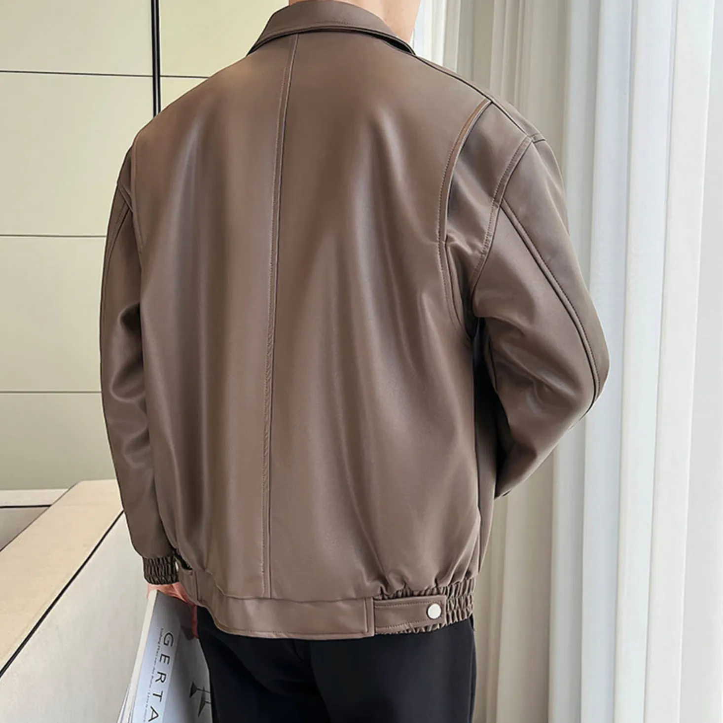 [Korean Style] 3 Colors Oxford PU Leather Jackets