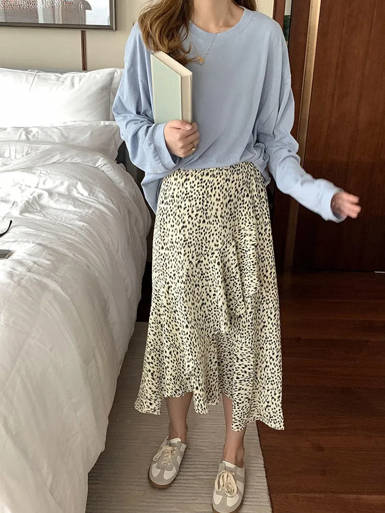 [Korean Style] 5 Colors Long Sleeve Basic Sweatshirt Tee w/ Dropped Shoulders