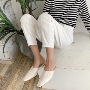 [Korean Style] Ashelie Solid Color Pointy Toe Mules