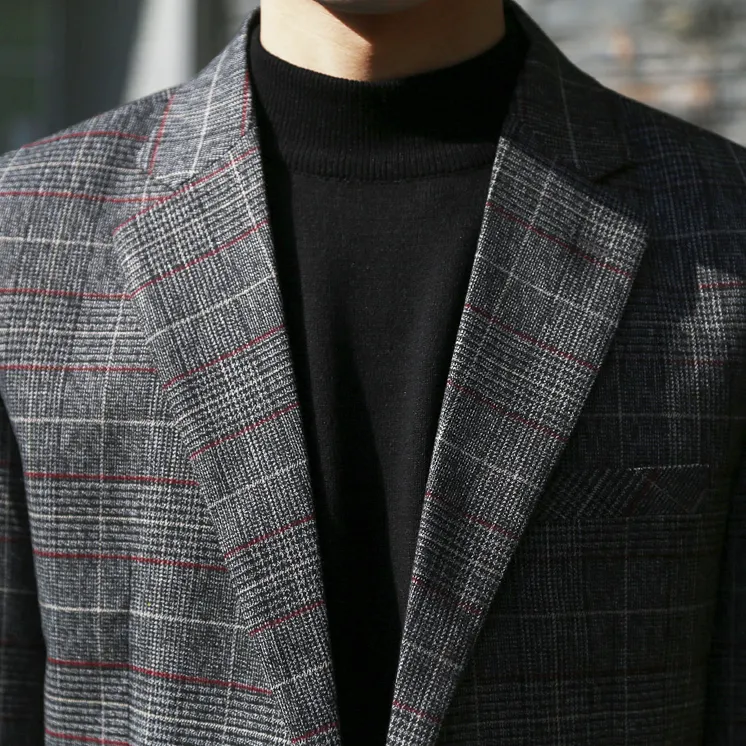 [Korean Style] Baro Striped Cotton Blazer