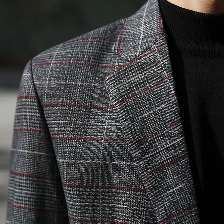 [Korean Style] Baro Striped Cotton Blazer