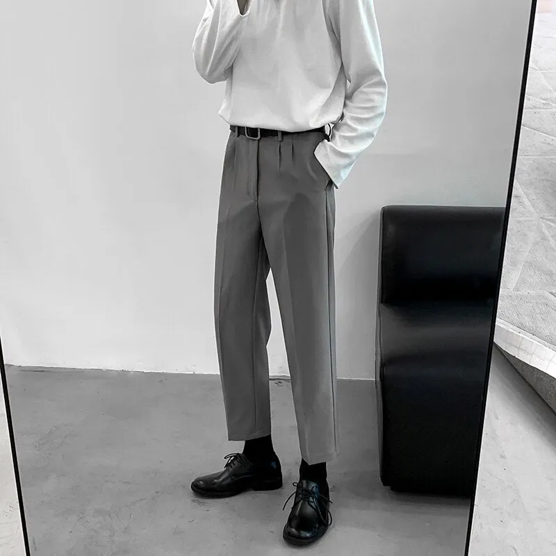 [Korean Style] Black / Gray Casual Straight Pants
