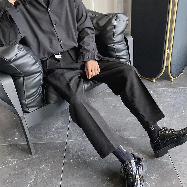 [Korean Style] Black / Gray Casual Straight Pants