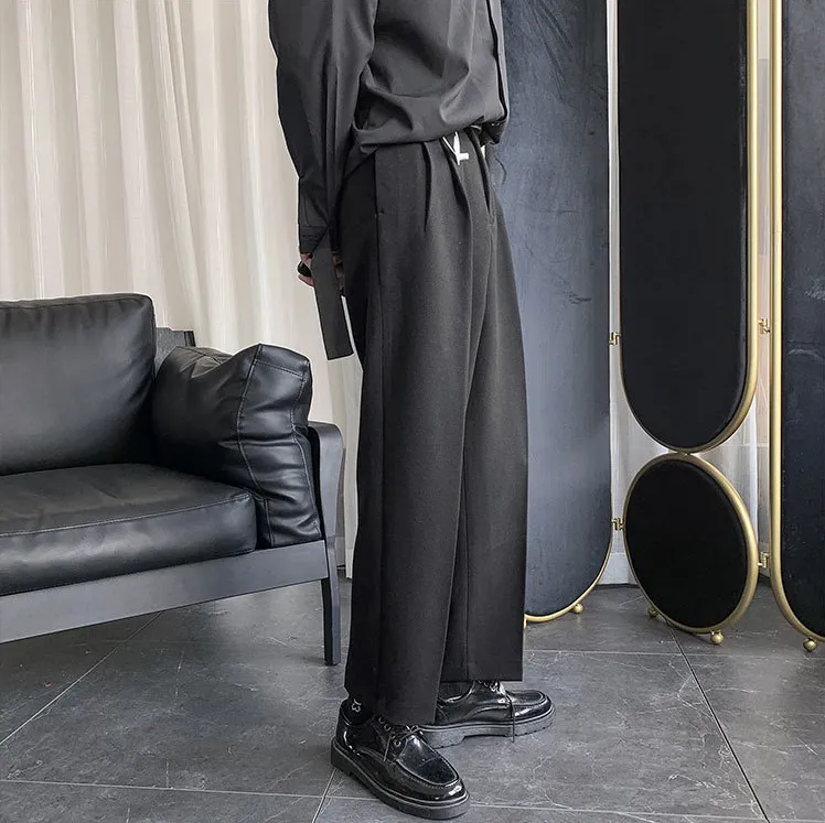 [Korean Style] Black / Gray Casual Straight Pants