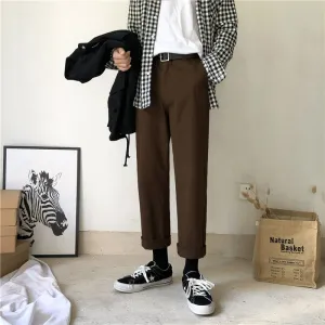 [Korean Style] Darl Straight Ankle-cut Pants