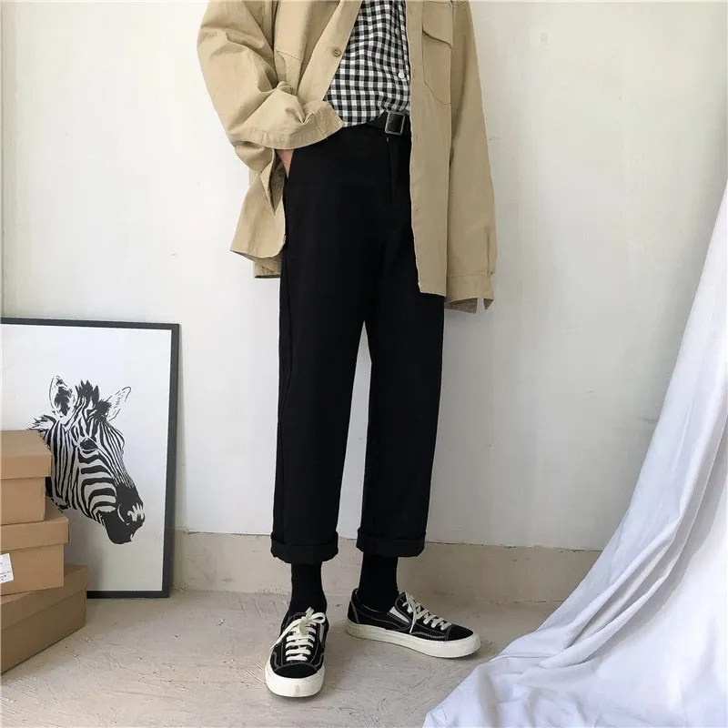 [Korean Style] Darl Straight Ankle-cut Pants