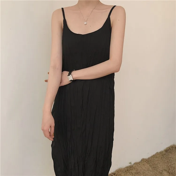 [Korean Style] Drizy Spaghetti Maxi Dress