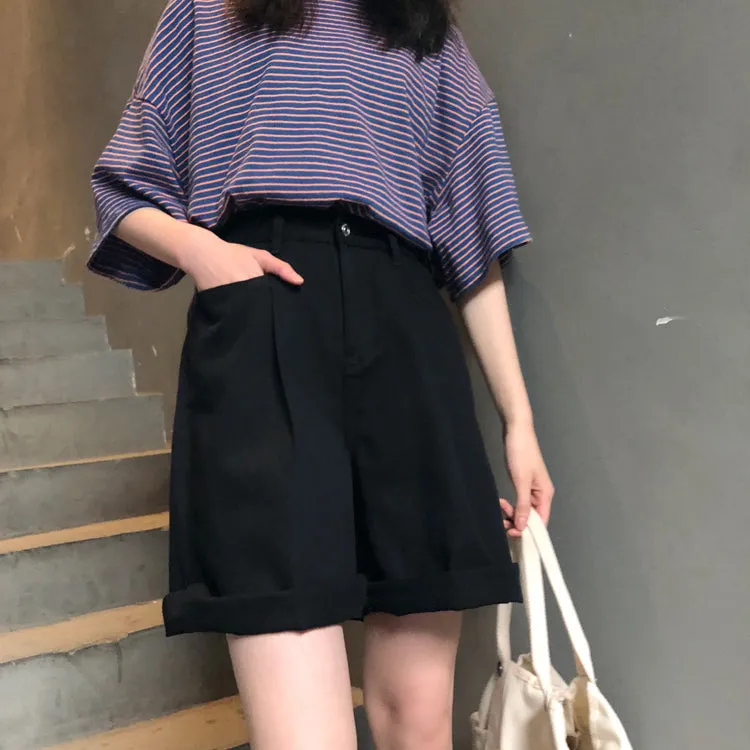 [Korean Style] Fayee High Waist Solid Color Shorts