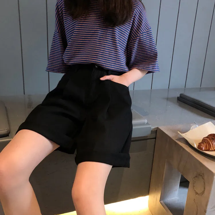 [Korean Style] Fayee High Waist Solid Color Shorts