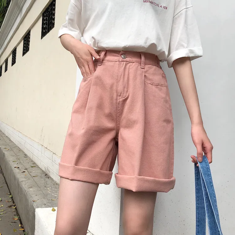 [Korean Style] Fayee High Waist Solid Color Shorts
