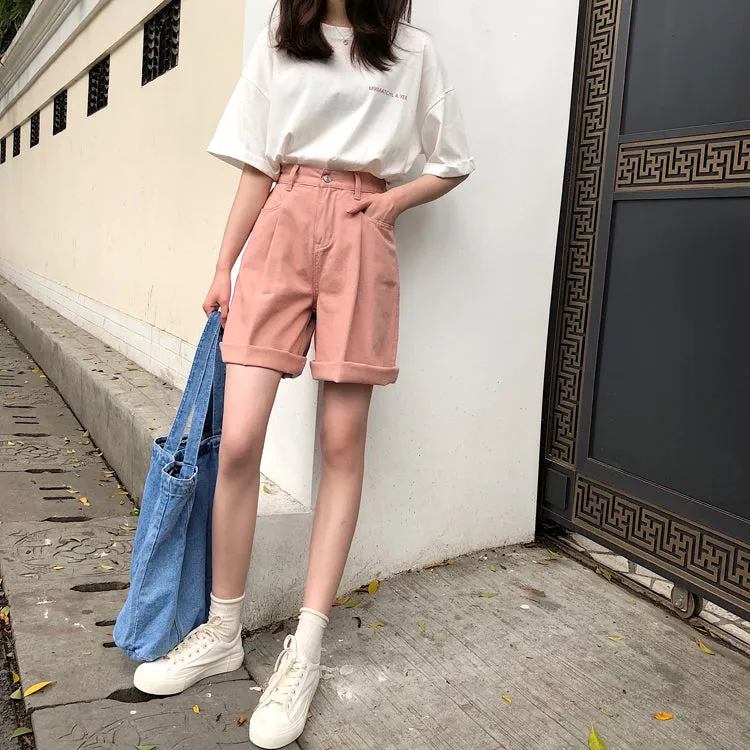 [Korean Style] Fayee High Waist Solid Color Shorts