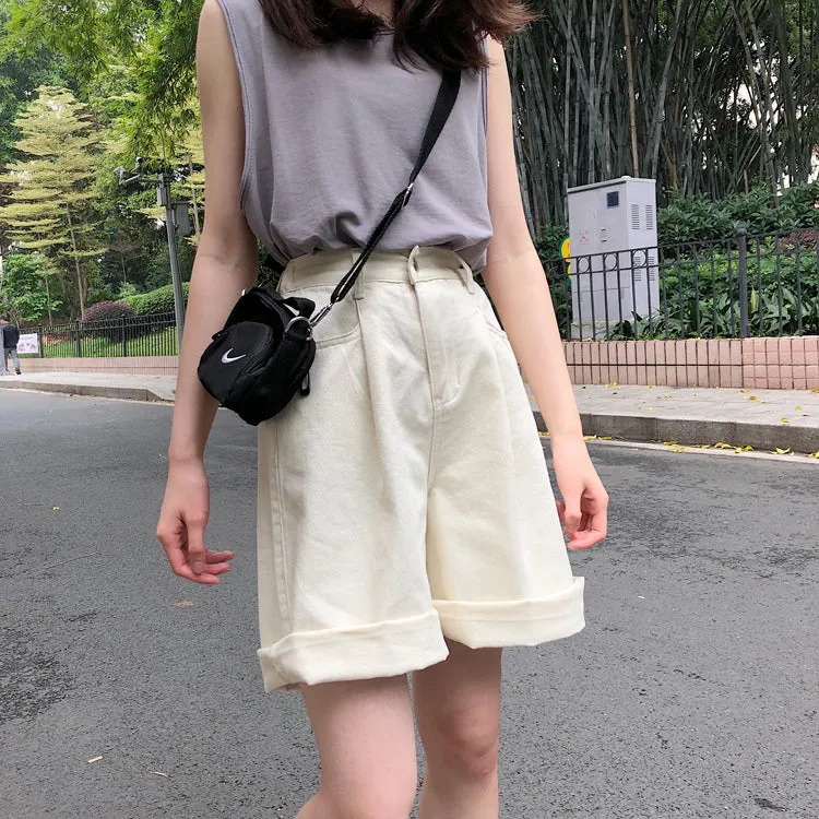 [Korean Style] Fayee High Waist Solid Color Shorts