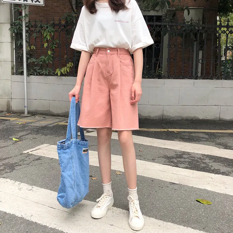 [Korean Style] Fayee High Waist Solid Color Shorts