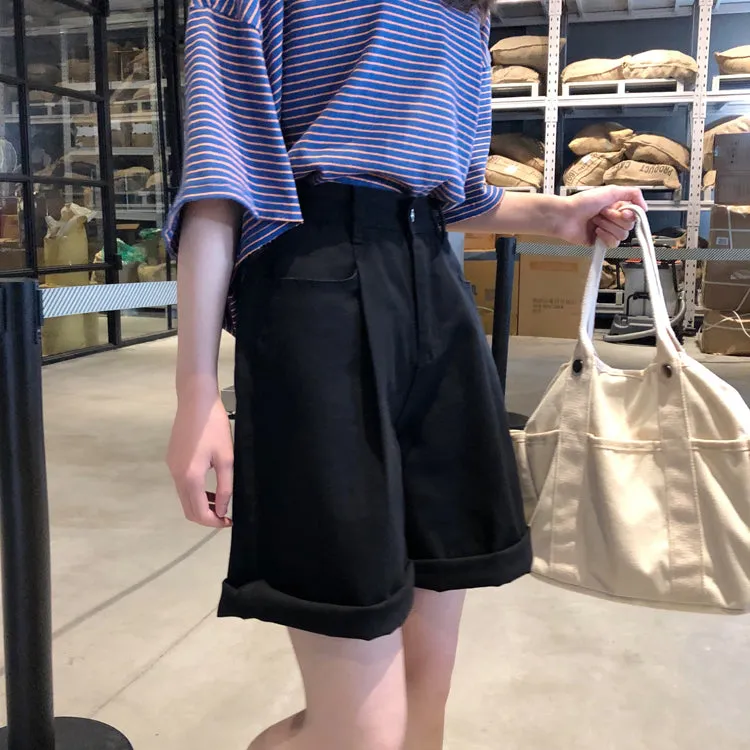 [Korean Style] Fayee High Waist Solid Color Shorts